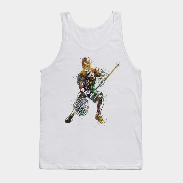 Boy Lacrosse Goalie Watercolor Gift Tank Top by LotusGifts